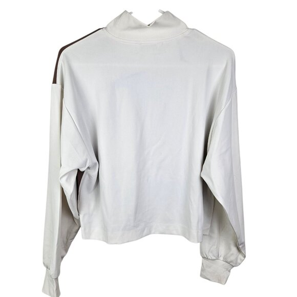 Athleta Venice Color Block Cropped Relaxed‎ Sweatshirt Taupe Cream Size Small - Picture 4 of 10
